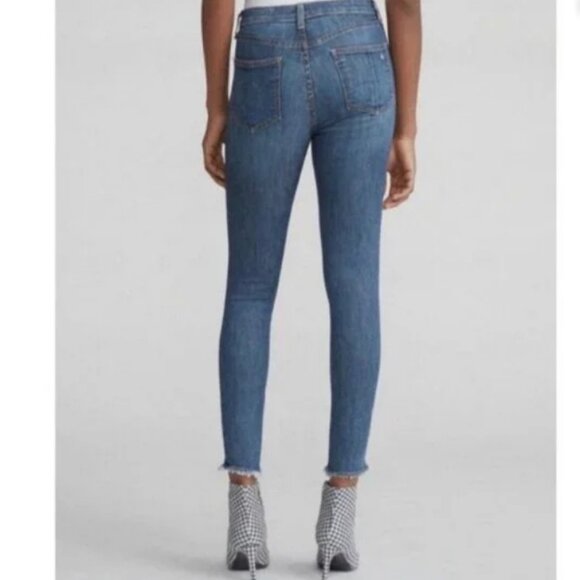 Rag and Bone Hi Rise Ankle Skinny Raw Hem Jeans Size 24 #2025 - Picture 2 of 10